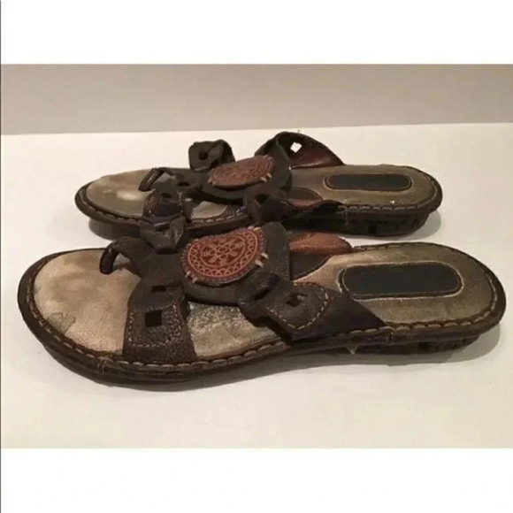Born Sandals 8 39 Brown Leather Tribal Medallion - Picture 3 of 8